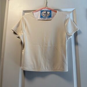 Express Cream Short Sleeve Blouse